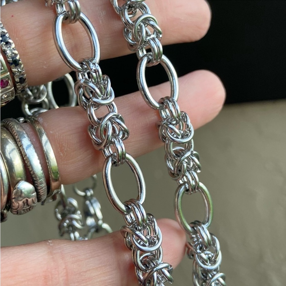 Bizantine maille stainless steel chain 16 inch adjustable to 18
